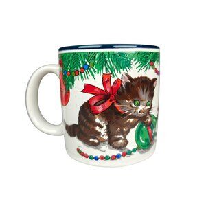 Vintage Marvelous Mugs Potpourri Press Christmas Cat Mug 1987 Korea